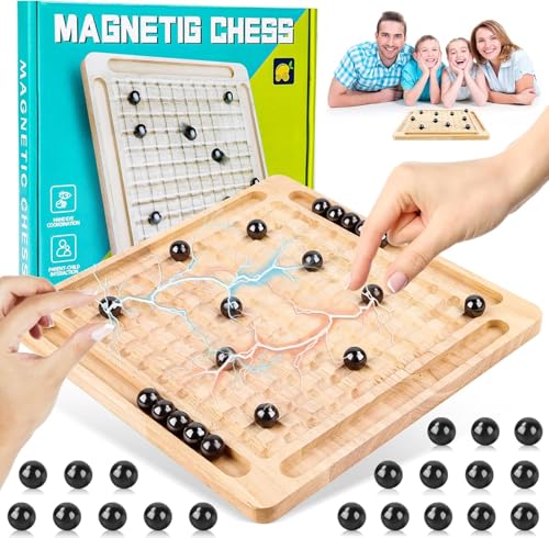 Magnetisches Schachspiel, Magnetic Schachspiel, Magnetic Chess Game mit Schachbrett aus Holz, Multiplayer-Magnetbrettspiel, Magnet Schach, Eltern-Kind-Interaktionsspiel Für Familientreffen Magnetisches Schachspiel, Magnetic Schachspiel, Magnetic Chess Game mit Schachbrett aus Holz, Multiplayer-Magnetbrettspiel, Magnet Schach, Eltern-Kind-Interaktionsspiel Für Familientreffen von Byffoer
