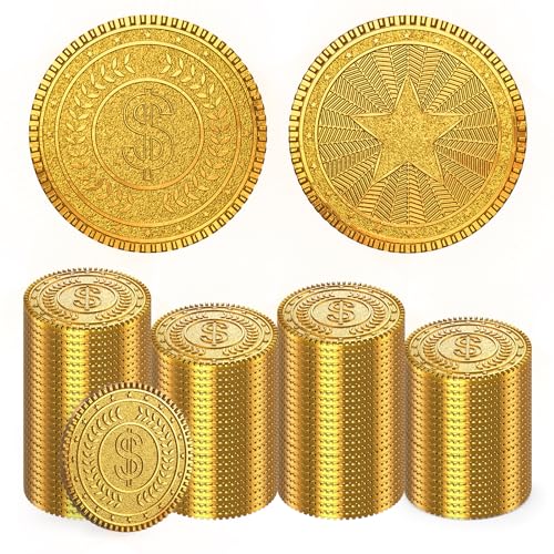Byhoo 100 PCS Metall Goldmünzen, DND Piratenmünzen, Stress Relief Tool, mit Samt Kordelzugbeutel für Brettspiele, Rollenspiele, Schatzjagden, Piraten Abenteuer Thematische Play Favor von Byhoo