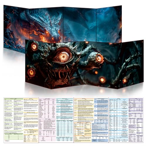Byhoo DM Sichtschirm 2Pcs Set für D&D 5E 2 Themenwelten, wasserfeste Oberfläche, dreifach faltbar (A4),Kompatibel mit Player's Handbook Byhoo DM Sichtschirm 2Pcs Set für D&D 5E 2 Themenwelten, wasserfeste Oberfläche, dreifach faltbar (A4),Kompatibel mit Player's Handbook von Byhoo