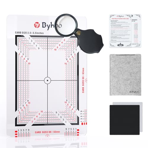 Byhoo Card Grading Kit - Professionelle Sport & Trading Card Grading Tool mit 1,5 mm verstärktem Rahmen, Precision Centering System & Lupe, Anti-Scratch Grading Kit für Pokemon/CCG Sammler Byhoo Card Grading Kit - Professionelle Sport & Trading Card Grading Tool mit 1,5 mm verstärktem Rahmen, Precision Centering System & Lupe, Anti-Scratch Grading Kit für Pokemon/CCG Sammler von Byhoo
