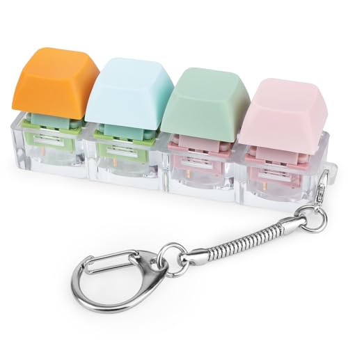Byhoo Fidget Tastatur Leises Spielzeug Schlüsselanhänger in 4 Farben zur Stressbewältigung für Büro Bibliothek und Ruheräume von Byhoo