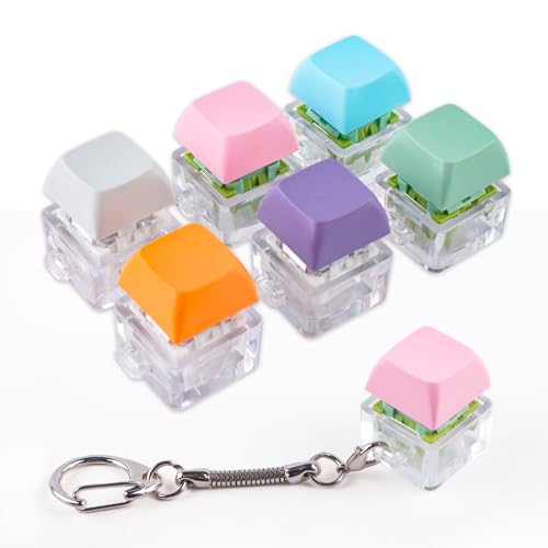 6 Pcs Tastatur Fidget Spielzeug, Geringe Lautstärke&Klicken Fidget Keyboard, Schlüsselanhänger Dekompression Spielzeug, Mechanische Tastatur Fidget Clicker, Stressabbau Fidget Button von Byhoo