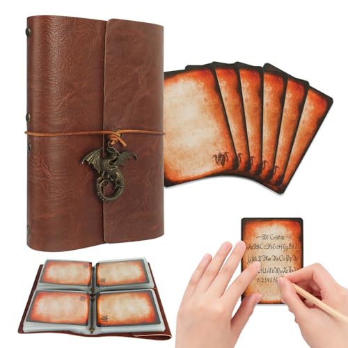 Zauberspruch-Kartenhalter für DnD/RPG, Taschen-Zauberbuch und Referenzkartenhalter, Foliant of Recollection TTRPG, Gaming-Zubehör für DnD-Anfänger und -Master, mit 60 Spielerkarten im Pokerformat Zauberspruch-Kartenhalter für DnD/RPG, Taschen-Zauberbuch und Referenzkartenhalter, Foliant of Recollection TTRPG, Gaming-Zubehör für DnD-Anfänger und -Master, mit 60 Spielerkarten im Pokerformat von Byhoo