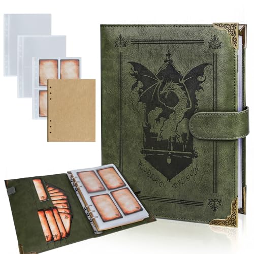 Zauberspruch-Kartenhalter für DND/RPG, Taschen-Zauberbuch und Referenzkartenhalter, Foliant of Recollection TTRPG, Gaming-Zubehör für DND-Anfänger und -Master, mit 60 Spielerkarten im Pokerformat Zauberspruch-Kartenhalter für DND/RPG, Taschen-Zauberbuch und Referenzkartenhalter, Foliant of Recollection TTRPG, Gaming-Zubehör für DND-Anfänger und -Master, mit 60 Spielerkarten im Pokerformat von Byhoo