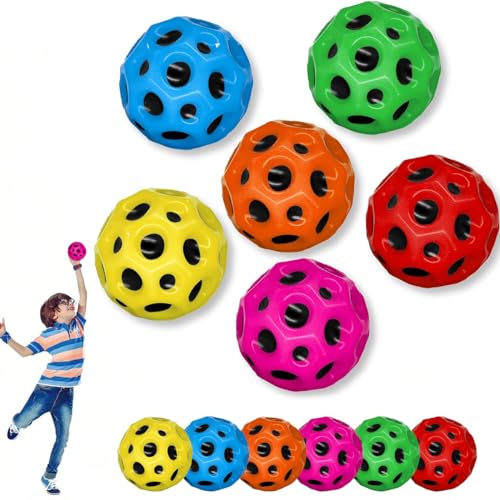 Byhotome Astro Jump Ball,6 PCS 7 cm Hohe Sprünge Gummiball Space Ball,Planeten Hüpfbälle,Mini Bouncing Ball Toy,Springende Bälle Spiel Indoor Outdoor Spielzeug für Kinder & Erwachsene von Byhotome