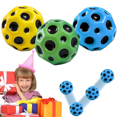 Byhotome Astro Jump Ball,7 cm Hohe Sprünge Gummiball Space Ball,Planeten Hüpfbälle,Mini Bouncing Ball Toy,Springende Bälle Spiel Indoor Outdoor Spielzeug für Kinder & Erwachsene von Byhotome