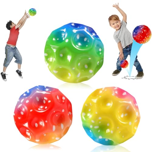 Byhotome Moon Ball,3 Stück Hohe Sprünge Gummiball Space Ball Moonball,Planeten Hüpfbälle,7 cm Flunkyball Bounce Ball Bouncing Ball für Kinder,Hohe Bounce-Loch-Ball Lavaball,Party Geschenke für Kinder von Byhotome