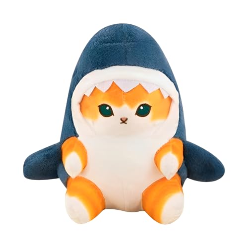 Byhsoep Hai Katze Plüschtier, Kuscheltier Shark Katze, Hai Katze Plüsch Spielzeug, Shark Cat Gefüllte Puppe Plüschpuppe, Hai Katze Kuscheltier Geschenk für Kinder Jungen Mädchen von Byhsoep