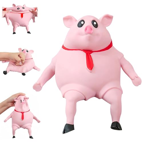 Stress Schwein,Unbreakable Pig Stressschwein Quetsch Spielzeug, Anti Stress Wutschwein Rosa für Erwachsene und Kinder, Squishy Squeeze Piggy Toys für Entspannen Stress Abbauen von Byhsoep