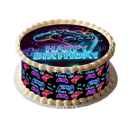 Tortendeko Essbar Gamer Neon mit Tortenaufleger Gaming Ø 20cm und Tortenband Game 4 Stück á 24cm x 5cm Passend für Torten, Kreative Dekoration für Torten, Kuchen Deko Tortendeko für Geburtstag Junge Tortendeko Essbar Gamer Neon mit Tortenaufleger Gaming Ø 20cm und Tortenband Game 4 Stück á 24cm x 5cm Passend für Torten, Kreative Dekoration für Torten, Kuchen Deko Tortendeko für Geburtstag Junge von Byhsoep