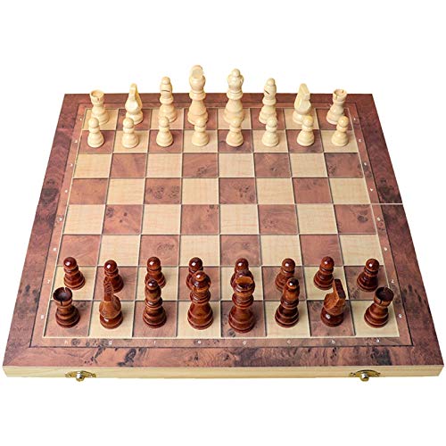 Bylesary Schach-Set aus Holz, Brettstücke mit Aufbewahrung, für Erwachsene und Kinder, abschließbar, Holztruhe, tragbar, faltbar, Organisation, Reisen, Schachspiel, Spiel, Geschenk von Bylesary
