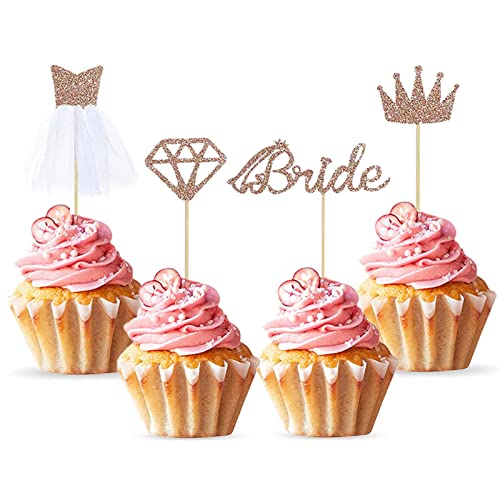 Bymivofun 24 Stück Glitter Braut Kuchendeckel, Bride Diamond Crown Hochzeitskleid Cupcake Topper, für Brautparty, Jungge sellinnenabschied, Bachelorette Party Supplies Bymivofun 24 Stück Glitter Braut Kuchendeckel, Bride Diamond Crown Hochzeitskleid Cupcake Topper, für Brautparty, Jungge sellinnenabschied, Bachelorette Party Supplies von Bymivofun