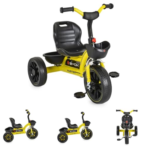 Byox Dreirad Hunter Eva-Reifen, Verstellbarer Sitz, Korb, ergonomische Griffe, Farbe:gelb Byox Dreirad Hunter Eva-Reifen, Verstellbarer Sitz, Korb, ergonomische Griffe, Farbe:gelb von Byox