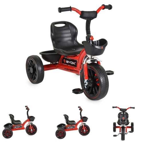 Byox Dreirad Hunter Eva-Reifen, Verstellbarer Sitz, Korb, ergonomische Griffe, Farbe:rot Byox Dreirad Hunter Eva-Reifen, Verstellbarer Sitz, Korb, ergonomische Griffe, Farbe:rot von Byox