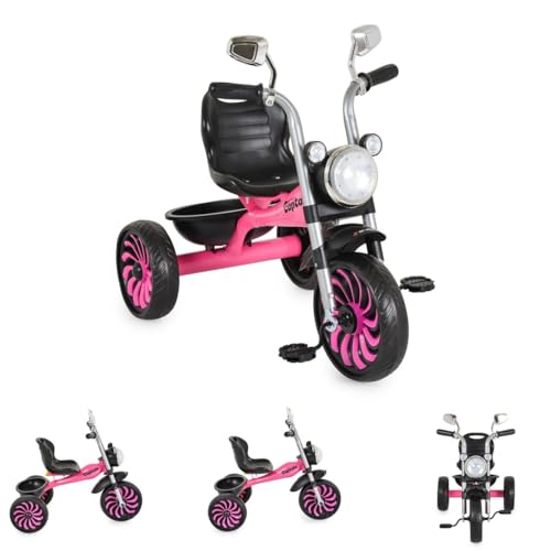 Byox Kinderdreirad Captain Musikfunktion Lichter Spiegel Hinterkorb Rückenlehne, Farbe:rosa Byox Kinderdreirad Captain Musikfunktion Lichter Spiegel Hinterkorb Rückenlehne, Farbe:rosa von Byox