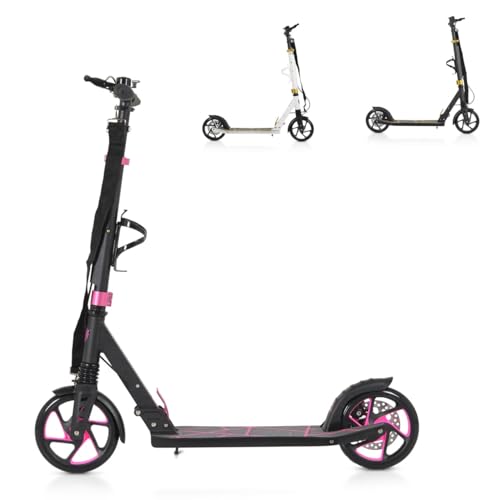 Byox Kinderroller Chic PU-Räder, LED-Licht, ABEC-7 Lager, Seitenständer, faltbar, Farbe:pink von Byox