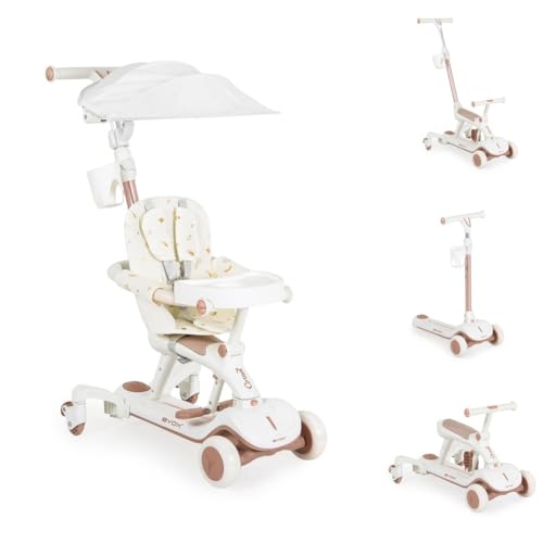 Byox Kinderroller Cornet 6 in 1 Multifunktionsroller Rutscher Musik Becherhalter, Farben:weiß von Byox
