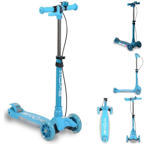 Byox Kinderroller Cube, 3 Räder, klappbar, Klingel Melodie Frontlicht Handbremse, Farben:blau Byox Kinderroller Cube, 3 Räder, klappbar, Klingel Melodie Frontlicht Handbremse, Farben:blau von Byox
