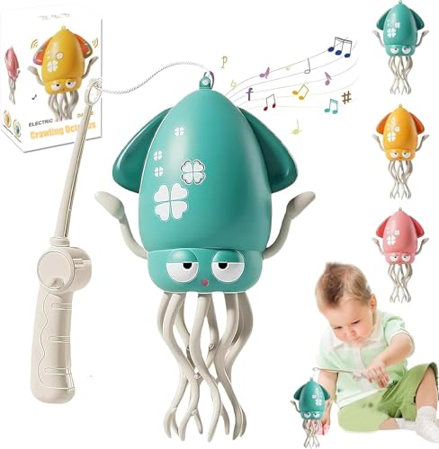 ByteCraft Electric Dancing Octopus Toy, Elektrischer Automatischer Schaukel-Oktopus Zur Vermeidung Magischer Hindernisse mit LED und Musik wiederaufladbar, Oktopus Spielzeug FüR MäDchen Jungen (A) von ByteCraft