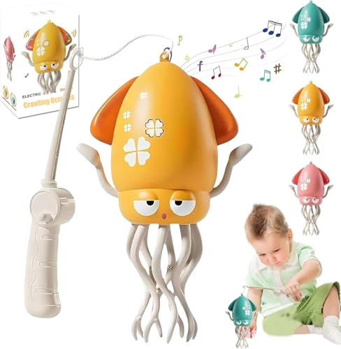 ByteCraft Electric Dancing Octopus Toy, Elektrischer Automatischer Schaukel-Oktopus Zur Vermeidung Magischer Hindernisse mit LED und Musik wiederaufladbar, Oktopus Spielzeug FüR MäDchen Jungen (B) von ByteCraft