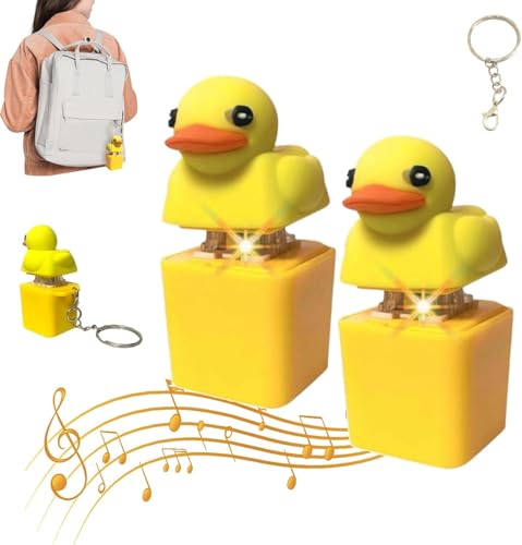 Duckeys Quacking Fidget Toy, Duckeys Keycap, Schlüsselanhänger Enten Tastatur Schlüsselkaps Angst -Relief -Spielzeug, Entenschimple Clicker, Quacking Duck Fidget Spielzeug (2 Pcs) von ByteCraft
