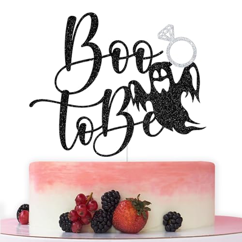Boo to Be Tortenaufsatz, Halloween-Brautparty, Kuchendekorationen, bis der Tod uns teilt, Halloween-Hochzeit, Verlobung, Junggesellinnenabschied, Dekorationen, schwarzer Glitzer von Bytorjar
