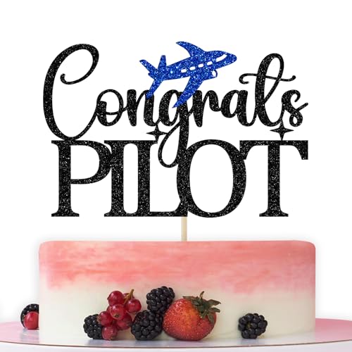 Congrats Pilot Cake Topper, Congrats USAF, Adventure Awaits, Future Pilot, Air Force Academy Graduation Party Decorations Black Glitter Congrats Pilot Cake Topper, Congrats USAF, Adventure Awaits, Future Pilot, Air Force Academy Graduation Party Decorations Black Glitter von Bytorjar