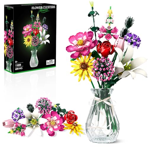 Blumen Strauß Baukasten, Blume Botanical Collection Baukasten Spielzeug Büro Haus Dekoration, Valentinstag, Geburtstag, Muttertag, Weihnachten Geschenk für Sie und Ihn Kinder Erwachsene (Keine Vase) Blumen Strauß Baukasten, Blume Botanical Collection Baukasten Spielzeug Büro Haus Dekoration, Valentinstag, Geburtstag, Muttertag, Weihnachten Geschenk für Sie und Ihn Kinder Erwachsene (Keine Vase) von Byuert