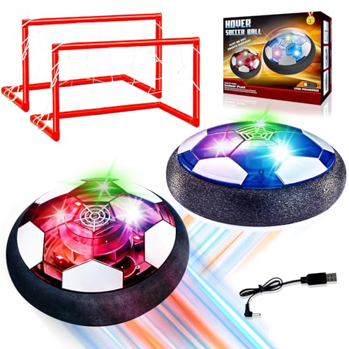 Hover Soccer Ball Toys for 3-14 Year Old Boys Girls, Indoor and Outdoor Creative Toys for Toddlers, Christmas Birthday Gifts for 3 4 5 6 7 8-14 Year Old Children's with 2 Goals and Nets,Blue+Black von Byuert