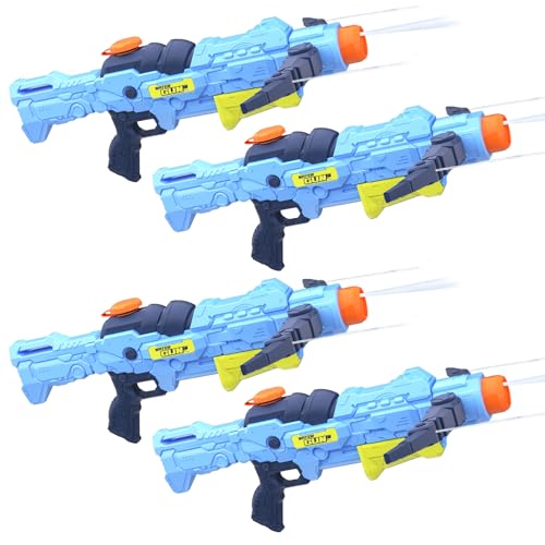 Wasserpistole für Kinder & Erwachsene, 4 Stück Super Wasserspritzpistole Soaker Spielzeug Pistole, 4-Düsen-Modus Große Reichweite Pump Blaster Spritzpistole Mädchen Junge im Freien Sommer Strand Pool Wasserpistole für Kinder & Erwachsene, 4 Stück Super Wasserspritzpistole Soaker Spielzeug Pistole, 4-Düsen-Modus Große Reichweite Pump Blaster Spritzpistole Mädchen Junge im Freien Sommer Strand Pool von Byuert