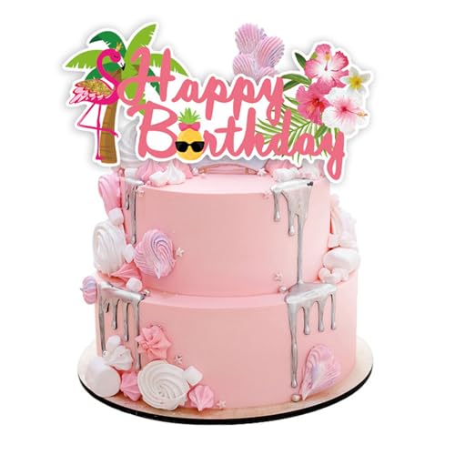 Bzzerumy Happy Birthday Tortendeko, Hawaii Flamingo Cake Topper, Große Tortendeko für Geburtstag, Geeignet für Kinder und Erwachsene, Happy Birthday Deko, Kuchendekoration Bzzerumy Happy Birthday Tortendeko, Hawaii Flamingo Cake Topper, Große Tortendeko für Geburtstag, Geeignet für Kinder und Erwachsene, Happy Birthday Deko, Kuchendekoration von Bzzerumy