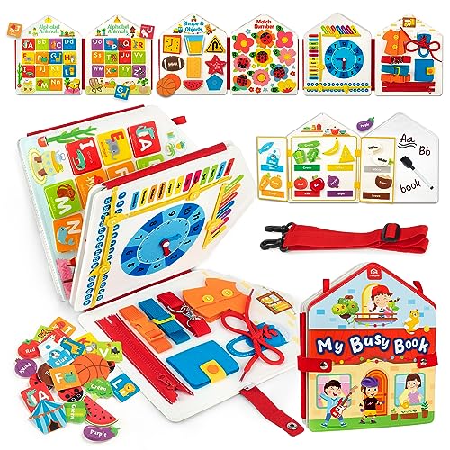 Coogam Kugans Kinder fühlen Sich beschäftigt mit Montessori Bücher, geschäftige Aktivitäten mit sensorischen Arbeitsblättern mit Puzzle-Spielzeug Geschenk für 3 4 5 Jahre von Coogam