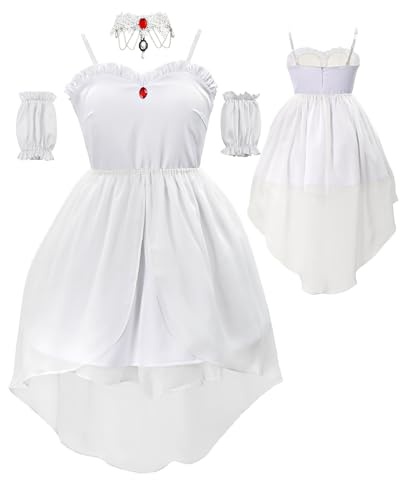 C-ZOFEK Boosette Kostüm Kleid Booette Cosplay Prinzessin Weiß Boo Layered Ballkleid Halloween (groß) von C-ZOFEK