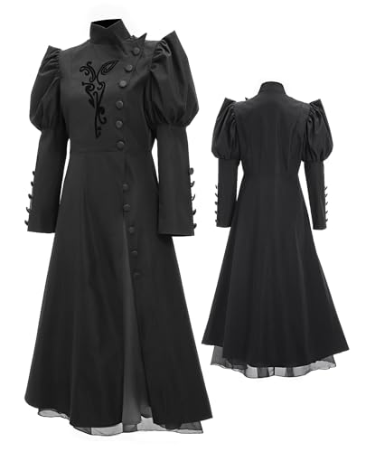 C-ZOFEK Elphaba Cosplay-Kostüm, Halloween, Gothic, Hexenkleid, Damen, elegantes Blasen-Ärmel, Outfit (Größe XL) von C-ZOFEK