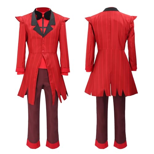 C-ZOFEK Hazbin Hotel Alastor Cosplay Kostüm Jacke Outfits mit Krawatte und Handschuh (groß) von C-ZOFEK
