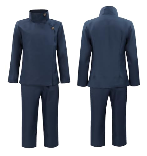 C-ZOFEK Herren US Größe Megumi Fushiguro Cosplay Kostüm Hoher Kragen Jacke Hose Anime Outfits (Large) von C-ZOFEK