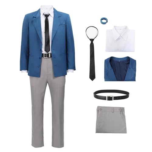C-ZOFEK Jin Enjouji Cosplay Kostüm Komplettes Set Outfit Uniform mit Krawatte und Ohrclip Halloween, Blau, X-Large von C-ZOFEK