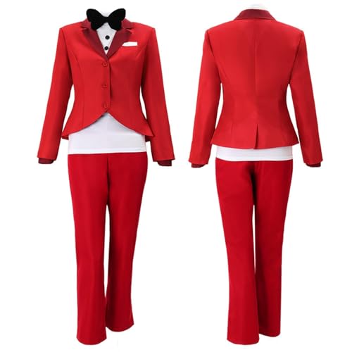 C-ZOFEK Morningstar Cosplay-Kostüm, rote Outfits mit Fliege für Halloween-Partys (XS) von C-ZOFEK