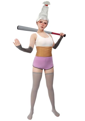 C-ZOFEK US-Größe, Seiko Ayase, Cosplay-Kostüm, komplettes Set, Outfit mit Augenklappen und Brille für Damen, Halloween, Weiss/opulenter Garten, Large von C-ZOFEK