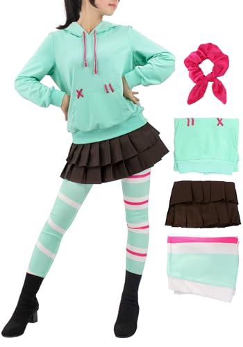C-ZOFEK Vanelope von Schweetz Cosplay Kostüm für süße Mädchen - Blau - Groß von C-ZOFEK