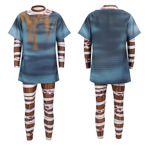 C-ZOFEK Verletztes lockiges Cosplay, Halloween, Horrorspiel, komplettes Set für Herren, Blau, S C-ZOFEK Verletztes lockiges Cosplay, Halloween, Horrorspiel, komplettes Set für Herren, Blau, S von C-ZOFEK