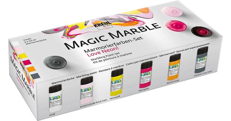 KREUL Magic Marble Marmorierfarben Set Love Neon! 6 x 20 ml von KREUL