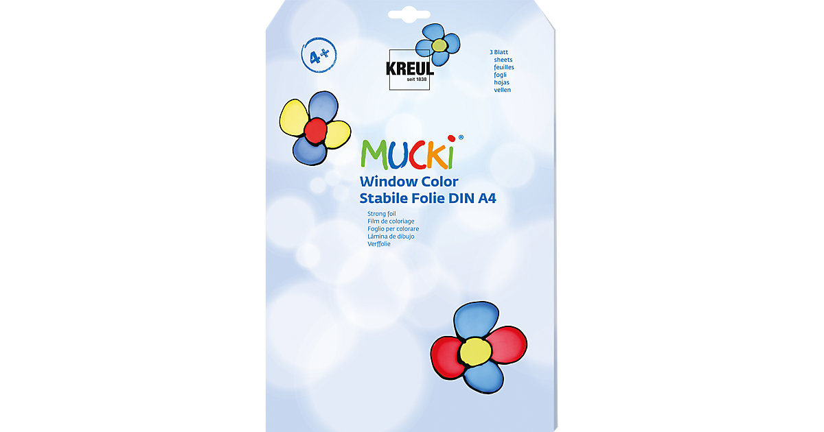 MUCKI Window Color Stabile Folie 3 Blatt DIN A4 MUCKI Window Color Stabile Folie 3 Blatt DIN A4 von KREUL