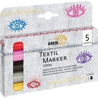 C.KREUL 92651 KREUL Textil Marker Glitter medium 5er Set von C.KREUL