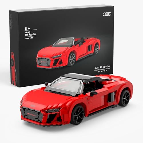CANALLA Rastar Modellauto für Erwachsene, Audi R8 Spyder, 1440 Teile, Auto zum Bauen, Sammeln und Genießen | Nachbildung im Maßstab 1:14 von CA NA LLA