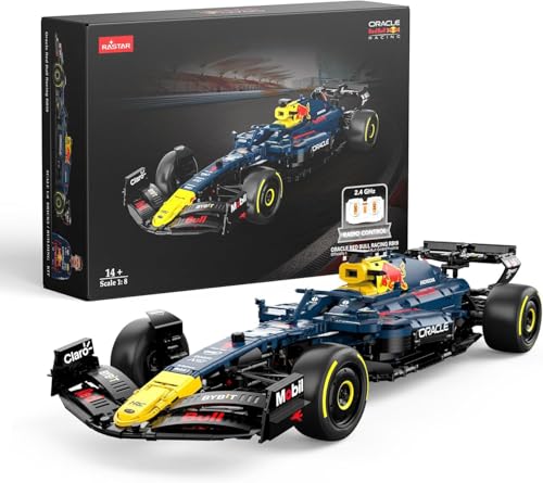 CA NA LLA Rastar Modellauto für Erwachsene, Red Bull F1 RB19, Fernbedienung, 2464 Teile | Auto zum Bauen, Sammeln und Steuern mit Fernbedienung | Nachbildung im Maßstab 1:8 von CA NA LLA