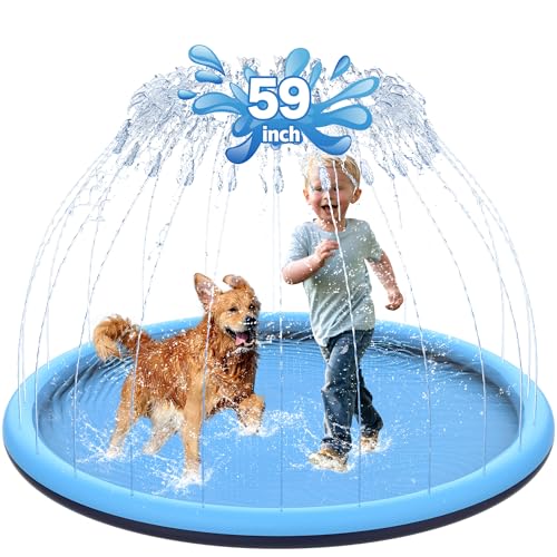 CACSPS 150 cm rutschfestes Spritzpad für Kinder und Hunde, verdickter Sprinkler-Pool, Sommer, Outdoor-Wasserspielzeug, extra großes Hinterhof-Planschbecken für Kinder, Jungen und Mädchen oder CACSPS 150 cm rutschfestes Spritzpad für Kinder und Hunde, verdickter Sprinkler-Pool, Sommer, Outdoor-Wasserspielzeug, extra großes Hinterhof-Planschbecken für Kinder, Jungen und Mädchen oder von CACSPS