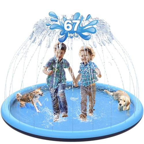 CACSPS 170,2 cm rutschfestes Spritzpad für Kinder und Hunde, verdickter Sprinkler-Pool, Sommer, Outdoor-Wasserspielzeug, extra großes Hinterhof-Planschbecken für Kinder, Jungen und Mädchen oder CACSPS 170,2 cm rutschfestes Spritzpad für Kinder und Hunde, verdickter Sprinkler-Pool, Sommer, Outdoor-Wasserspielzeug, extra großes Hinterhof-Planschbecken für Kinder, Jungen und Mädchen oder von CACSPS