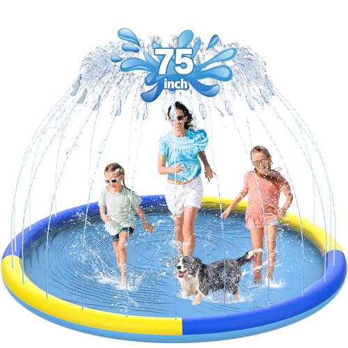 CACSPS 190,5 cm rutschfestes Spritzpad für Kinder und Hunde, verdickter Sprinkler-Pool, Sommer, Outdoor-Wasserspielzeug, extra großes Hinterhof-Planschbecken für Kinder, Jungen und Mädchen oder CACSPS 190,5 cm rutschfestes Spritzpad für Kinder und Hunde, verdickter Sprinkler-Pool, Sommer, Outdoor-Wasserspielzeug, extra großes Hinterhof-Planschbecken für Kinder, Jungen und Mädchen oder von CACSPS