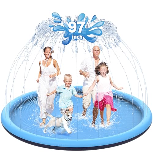 CACSPS 246,4 cm rutschfestes Spritzpad für Kinder und Hunde, verdickter Sprinkler-Pool, Sommer, Outdoor-Wasserspielzeug, extra großes Hinterhof-Planschbecken für Kinder, Jungen und Mädchen CACSPS 246,4 cm rutschfestes Spritzpad für Kinder und Hunde, verdickter Sprinkler-Pool, Sommer, Outdoor-Wasserspielzeug, extra großes Hinterhof-Planschbecken für Kinder, Jungen und Mädchen von CACSPS